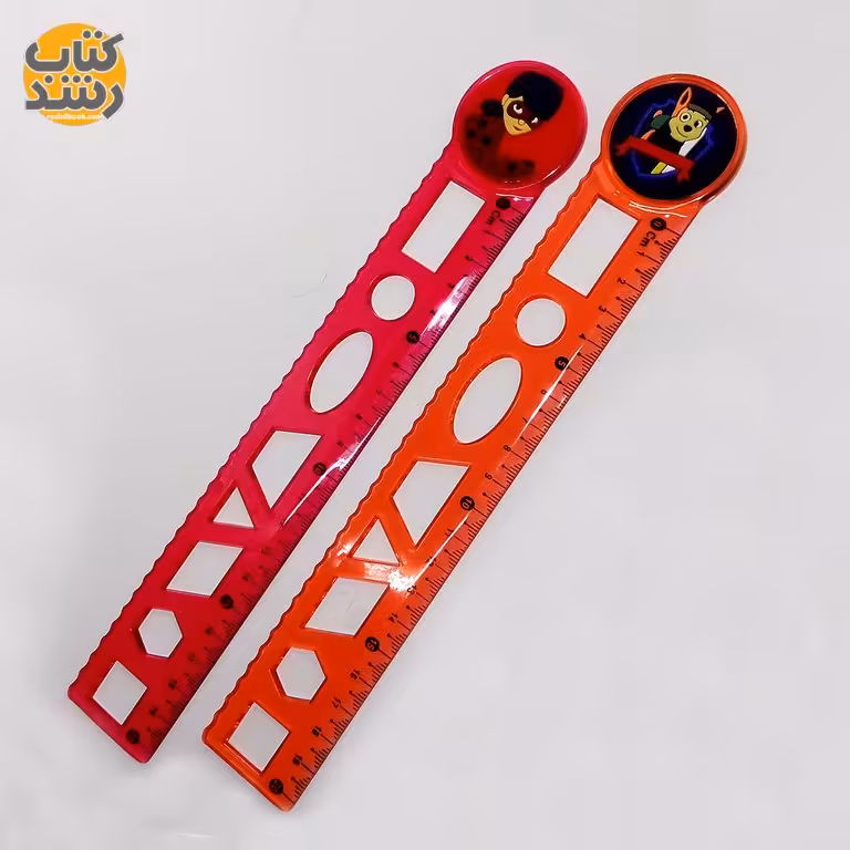 خط کش 8 شکل شابلون دار ژله ای 20 سانتی متری طرح فانتزی