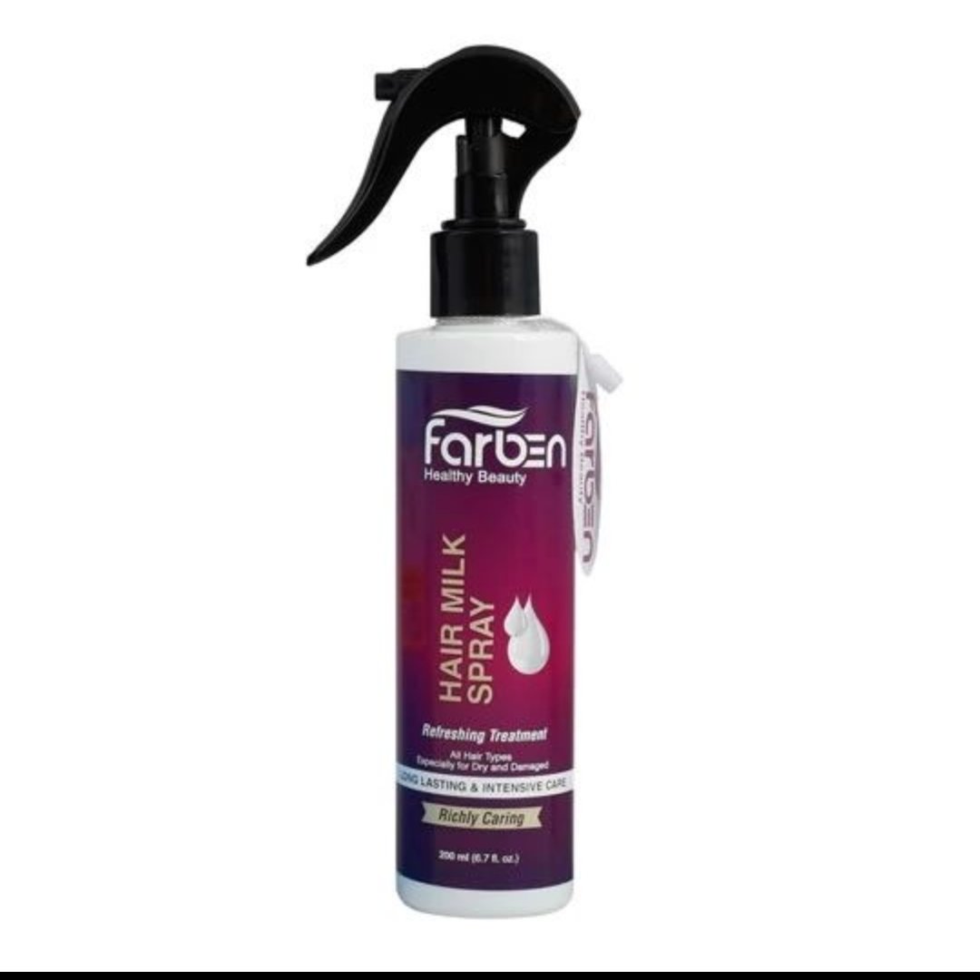 اسپری شیر موی فاربن (بدون آبکشی)
Farben Hair Milk Spray
ویژگی های محصول :
- حاوی پروتئین شیر
- مناسب انواع مو