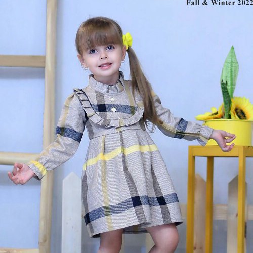 پیراهن دخترانه طرح چهار خانه