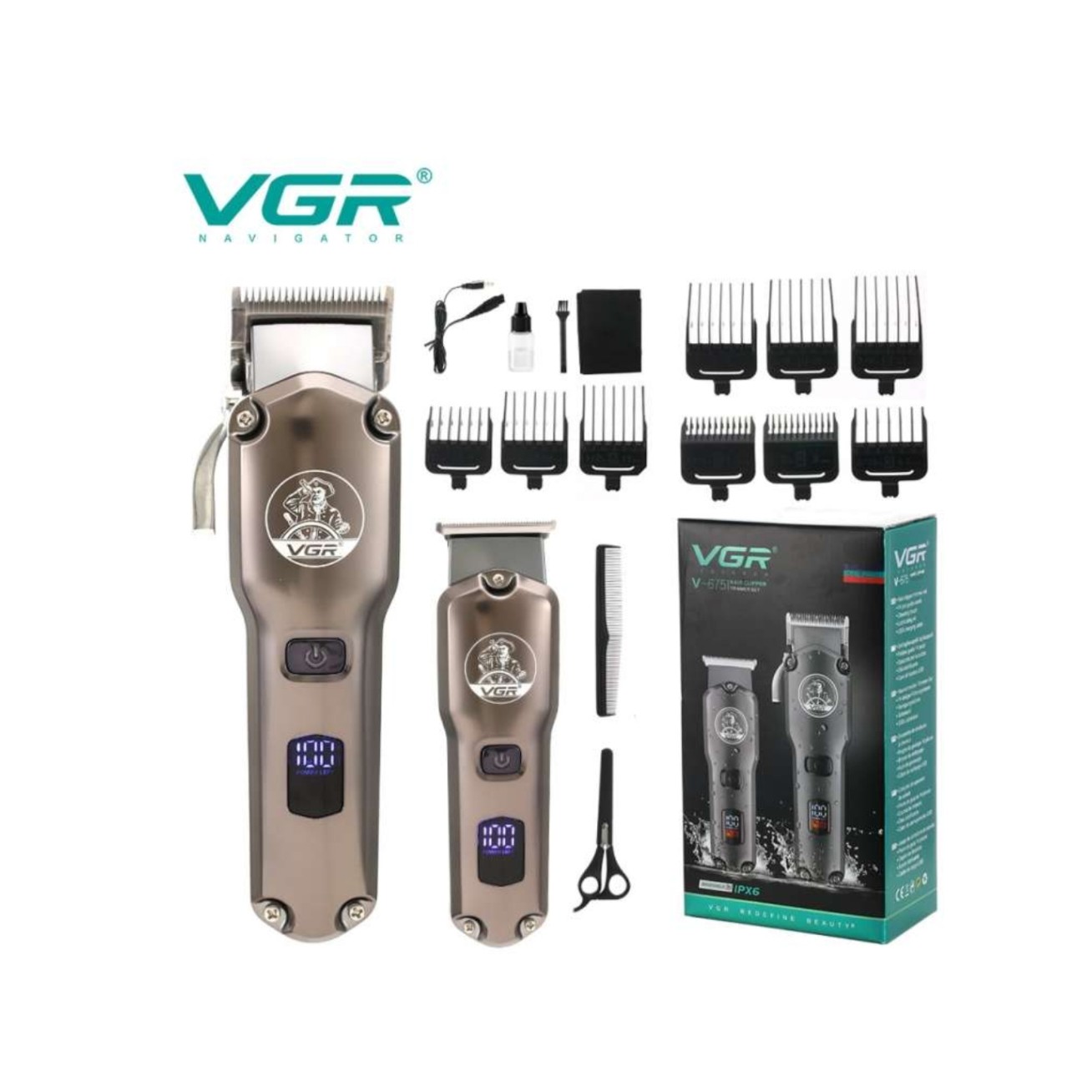 ماشین اصلاح سر و صورت وی جی آر مدلV-675مجموعه دو عددی