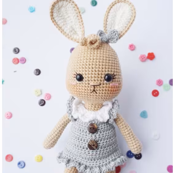 عروسک بافتنی خرگوش، 30 سانتی متر،بافتی تمیز و حرفه ای