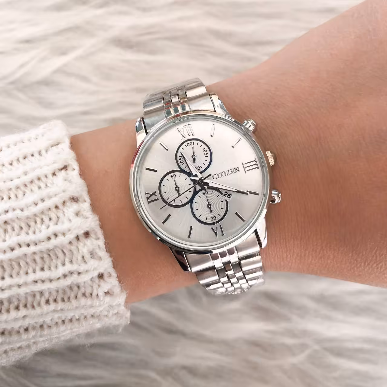 ست سیتیزن بندنقرهای صفحه سفید 