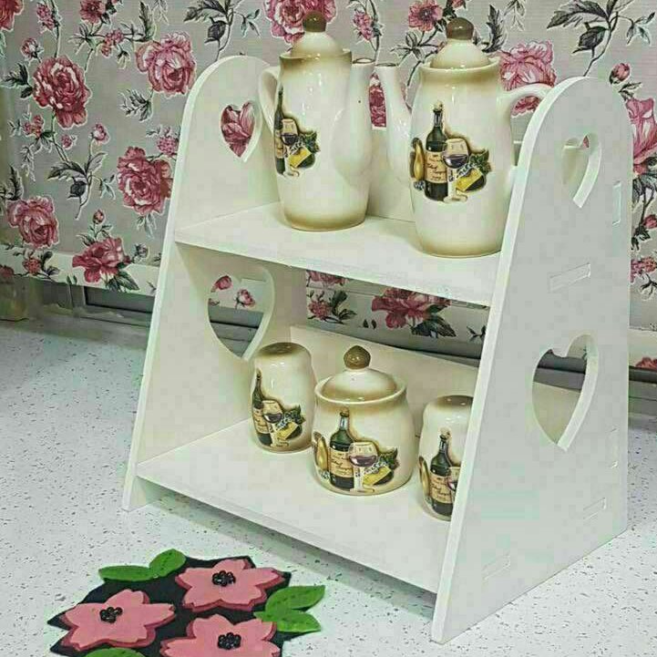 استند(شلف)چوبی کابینتی دوطبقه مدل قلبی