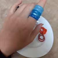 حلقه شیشه ای رنگی یک جفت-سایز18