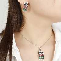 نیمست نقره با سنگ های اصل کد 9640