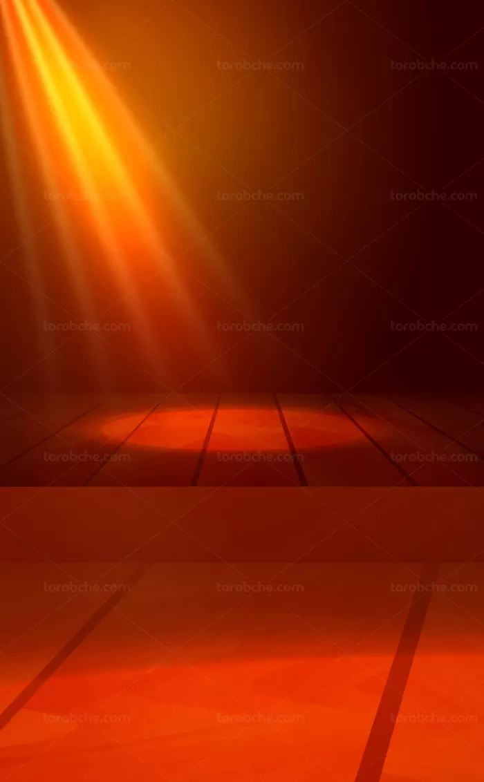 وکتور طرح افکت تابش نور پروژکتور بر روی استیج چوبی - گرافیک با طعم تربچه