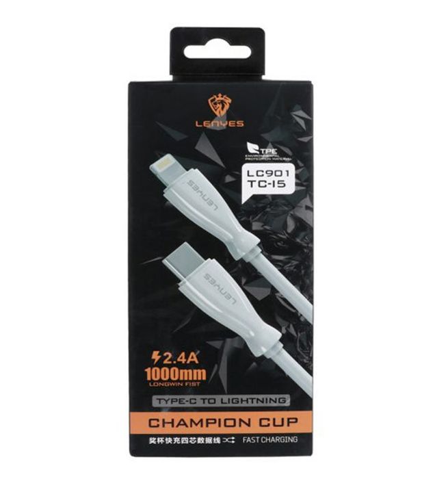 کابل شارژ فست  Type-C to Lightning لنیز مدل LC901