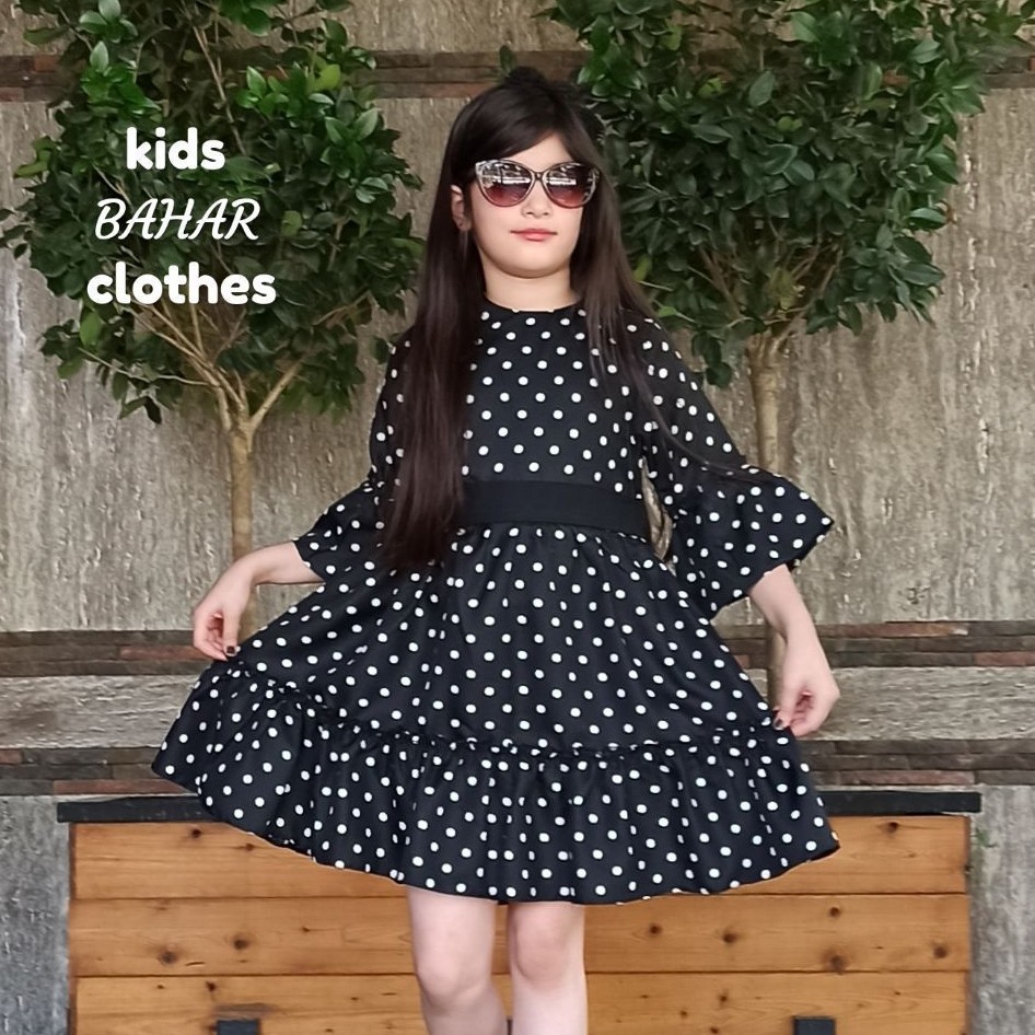 پیراهن مشکی  خالخالی خنک  مجلسی سایز 1 و4محرمی