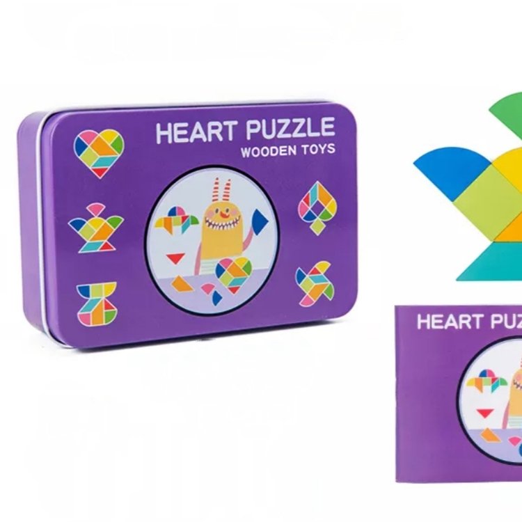 بازی فکری HEART PUZZLE قوطی فلزی