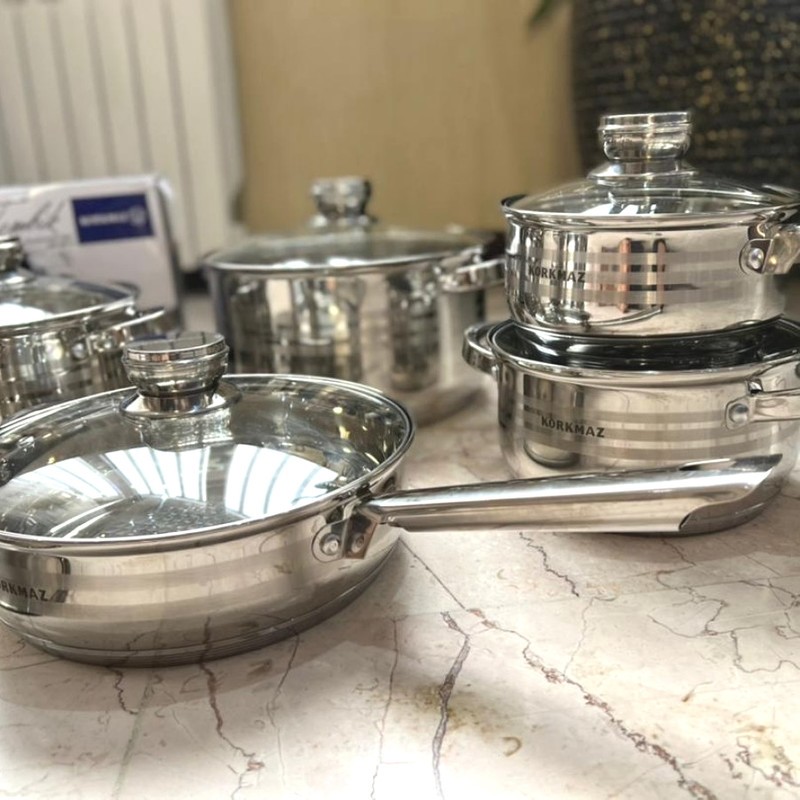 سرویس قابلمه استیل کرکماز 12 پارچه اصل 