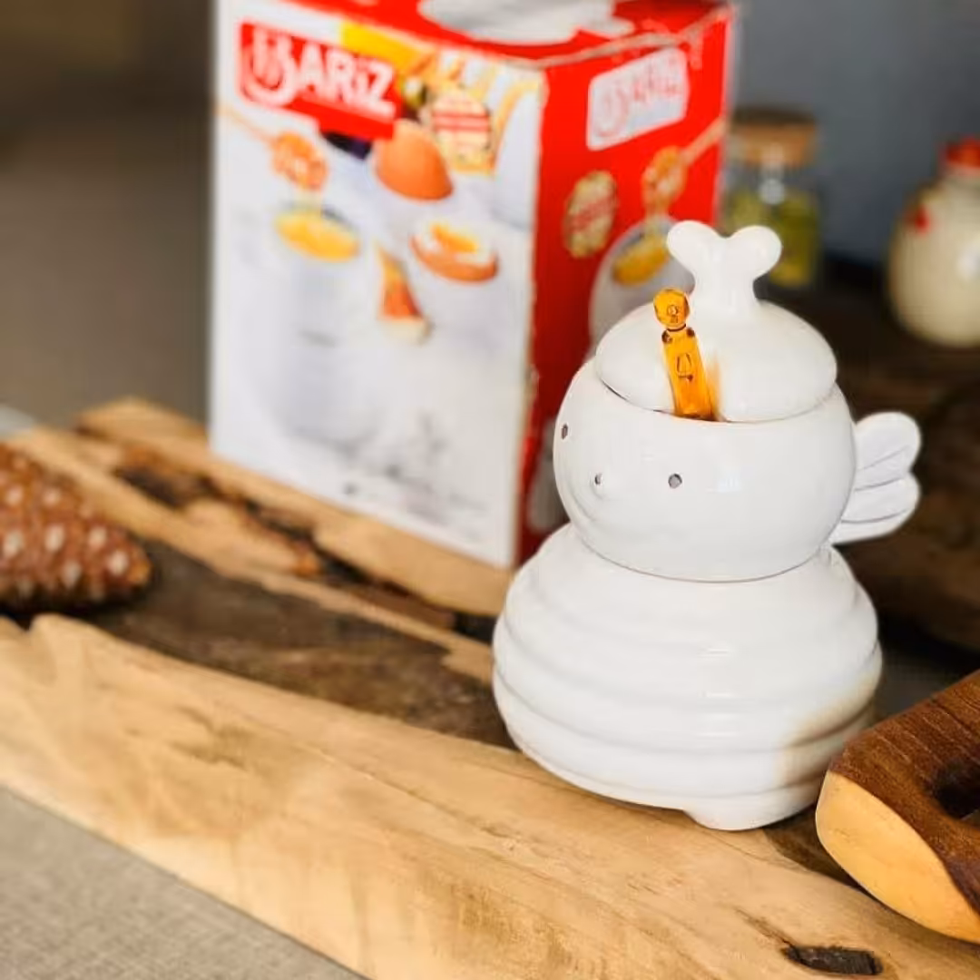 عسل خوری سرامیک به همراه قاشق 