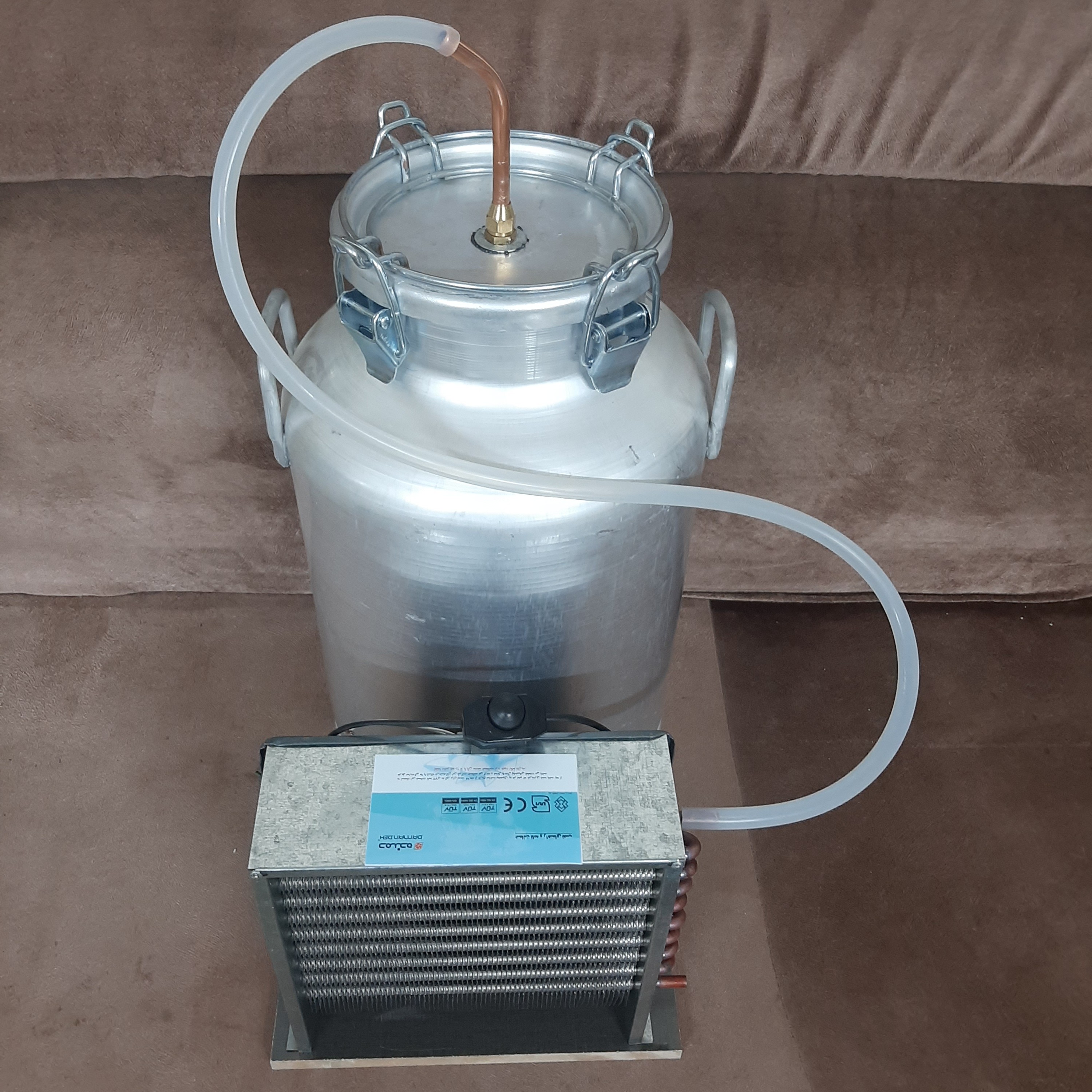 دیگ تقطیر گلاب عرق گیر 50 لیتری ضخیم باکندانسور یخچال