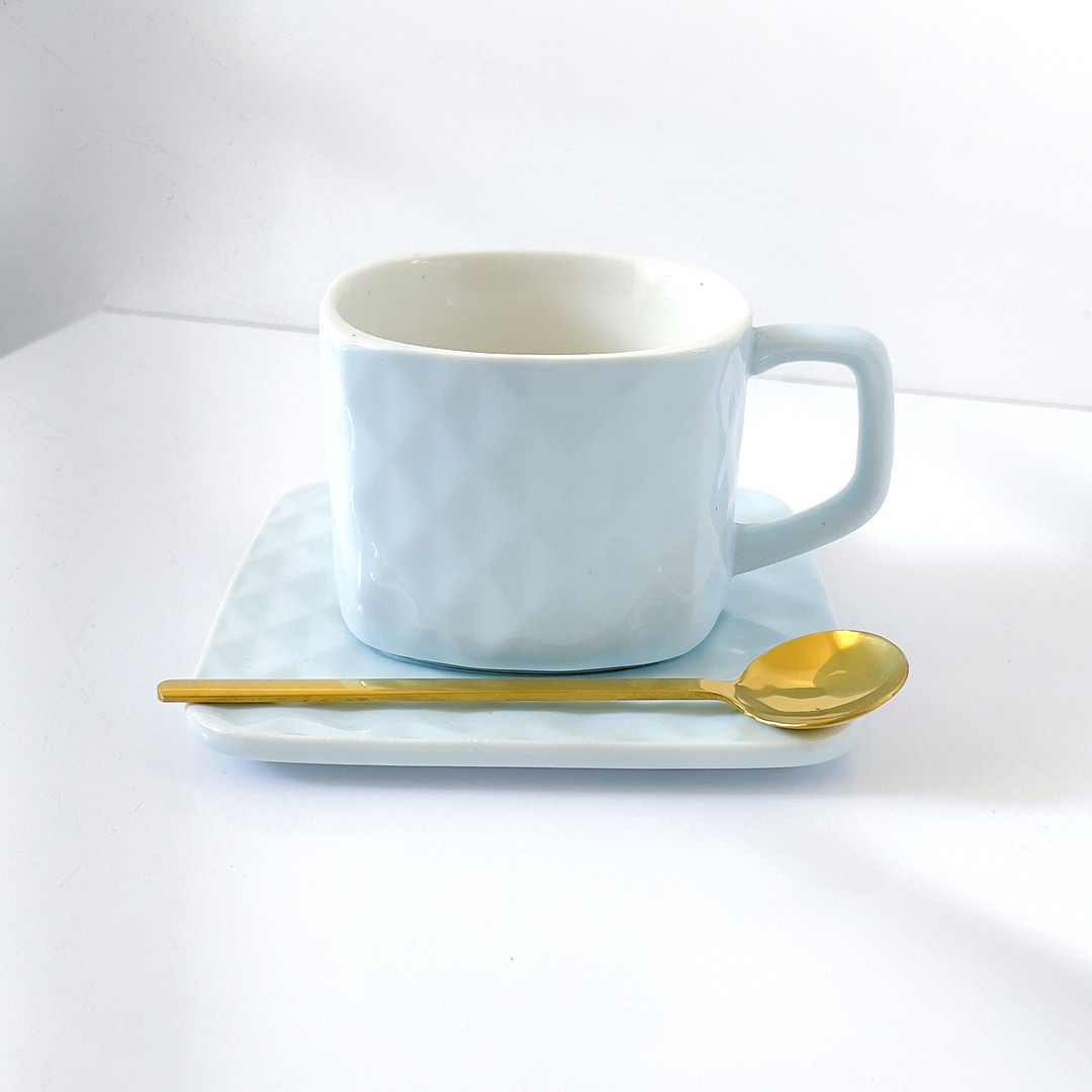 ماگ سرامیکی زیره دار رنگ آبی