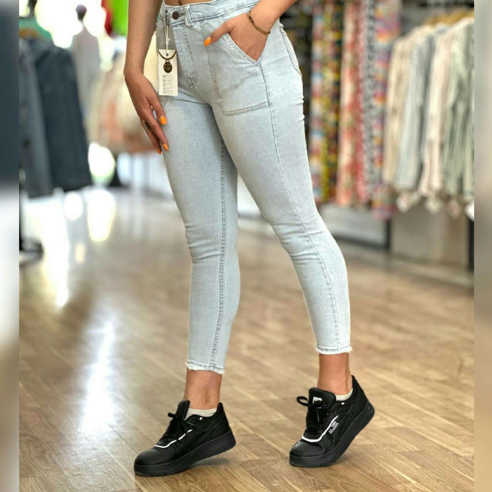 شلوار جین جذب اسکینی شلوار جین طرح جیب سربازی قد 90 سایز 38 تا 46 ارسال رایگان