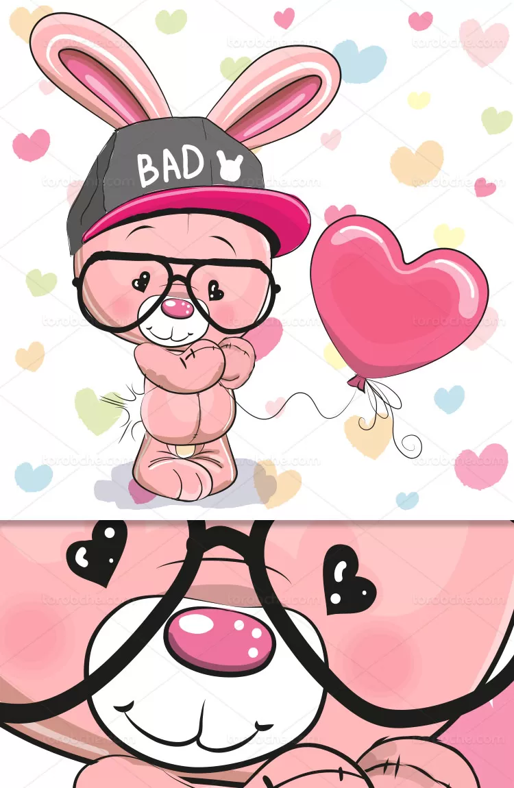 وکتور پس زمینه خرگوش بامزه | گرافیک با طعم تربچه