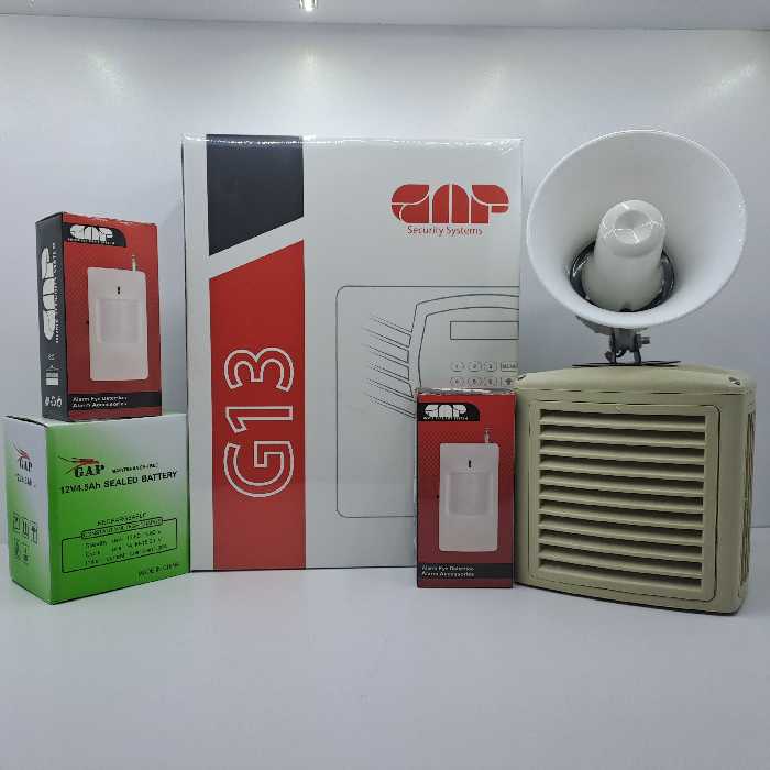 پک دزدگیر سیم کارتی گپ  G13 با  لوازم فابریک به همراه دو عدد چشمی بی سیم کد 2004