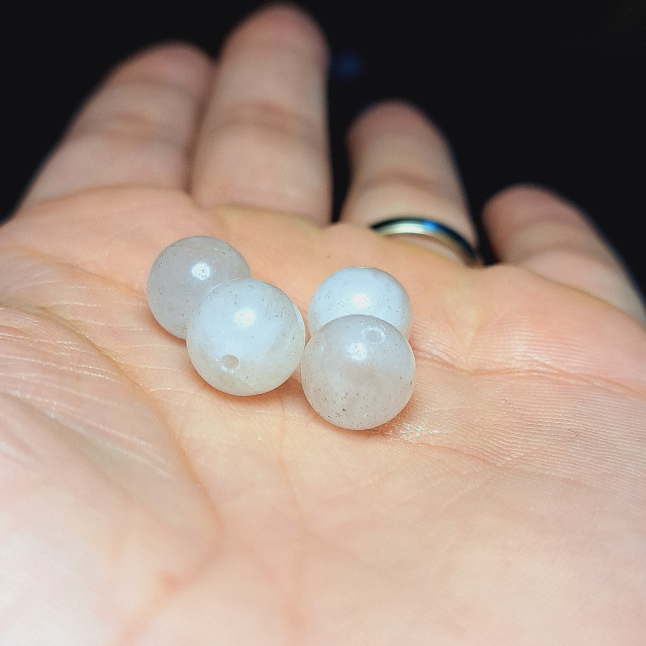 گوی کوارتز سفید اصلی 1سانتی گوی کوارتز شفاف اصل مهره سنگی گوی سنگی اصل