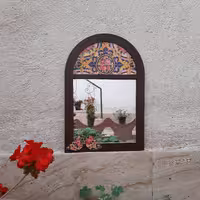 آینه یا جاکلیدی گنبدی با طرح سنتی و جنس چوبی