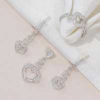 نیم ست نقره ترکیب قلب و کارتیه مدل و قالب ایتالیایی کد 1652