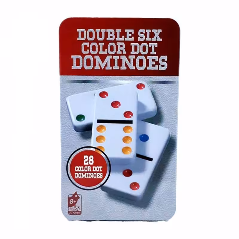 بازی فکری دومینو دابل سیکس Double six color dot dominoes 