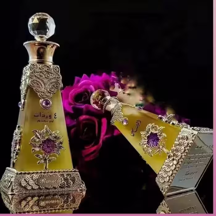 ادکلن 4وردات رصاصی خدای پخش بو و ماندگاری معروف به باغ گل 30میل