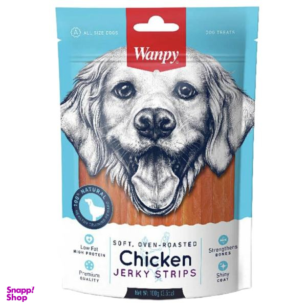 غذای تشویقی سگ ونپی مدل Chicken Jerky Strips وزن 100 گرم