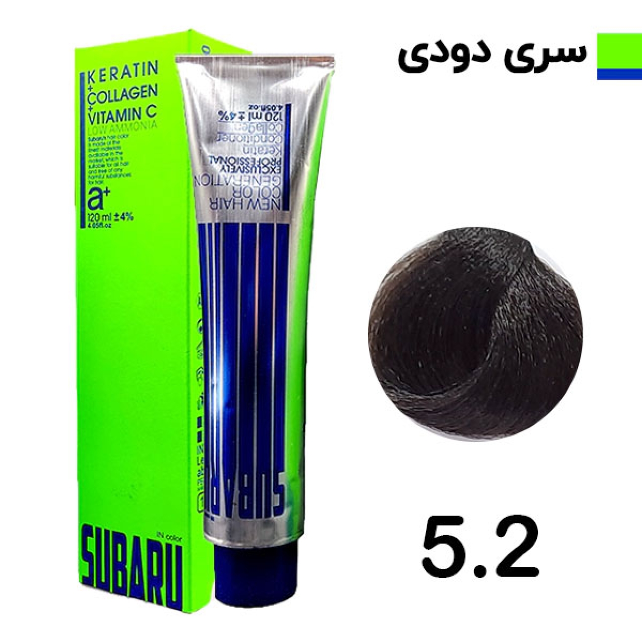 رنگ مو سوبارو شماره 5.2 حجم 120 میلی لیتر رنگ قهوه ای دودی روشن