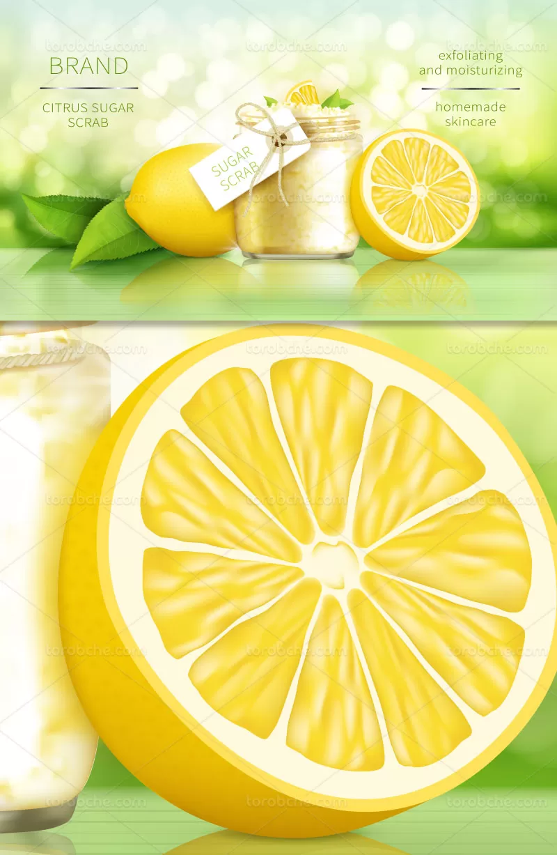 وکتور کرم مرطوب کننده تبلیغاتی | گرافیک با طعم تربچه