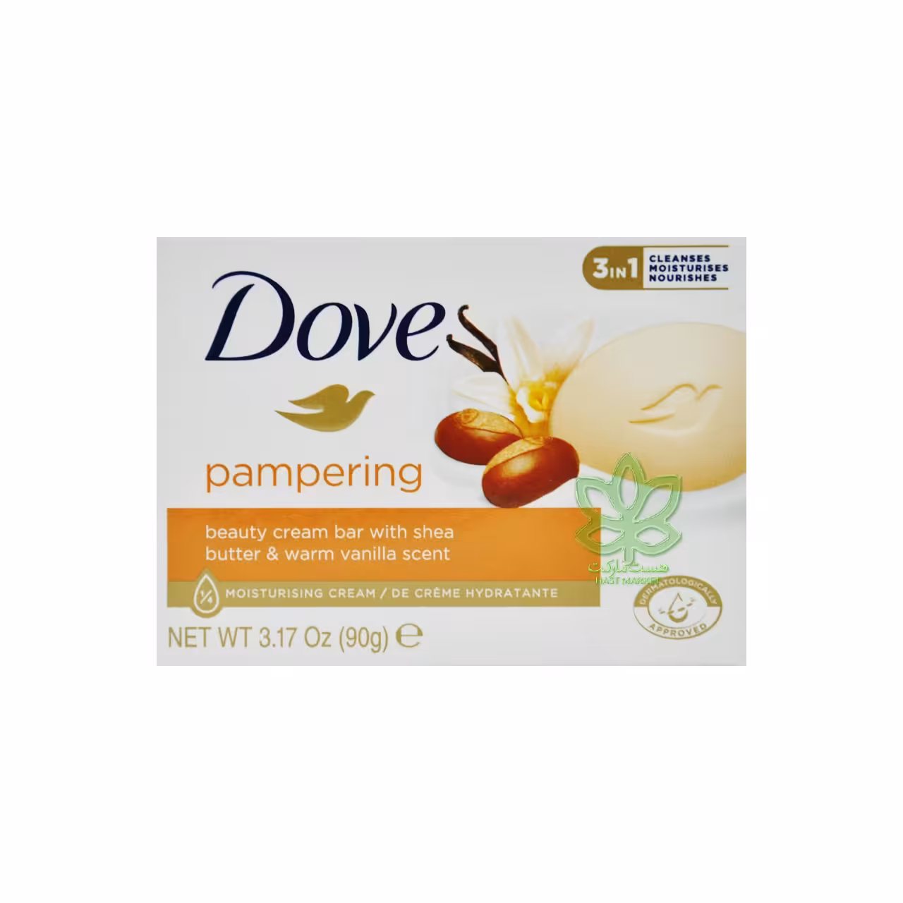 صابون و مرطوب کننده با رایحه وانیل و شی باتر 90 گرم داو - dove
