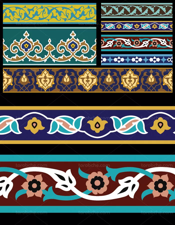 وکتور طرح کاشی کاری اسلامی شماره 153 - گرافیک با طعم تربچه