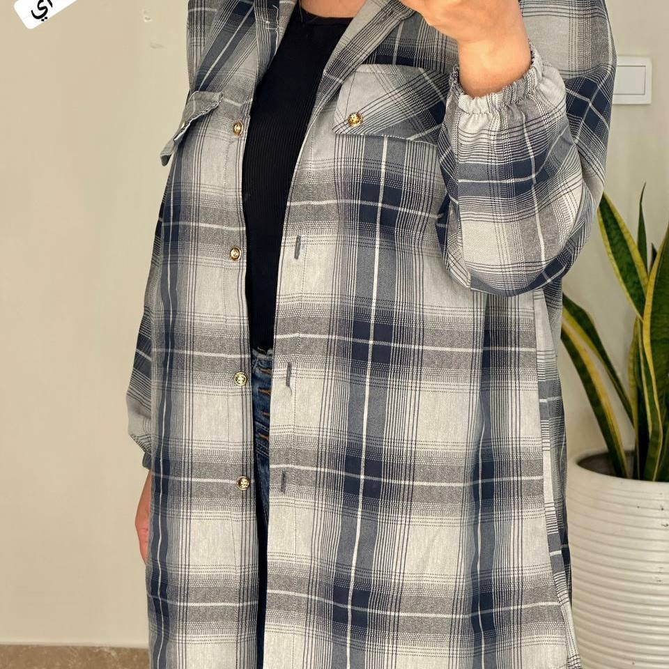 مانتو چهارخونه نخ پنبه ترک