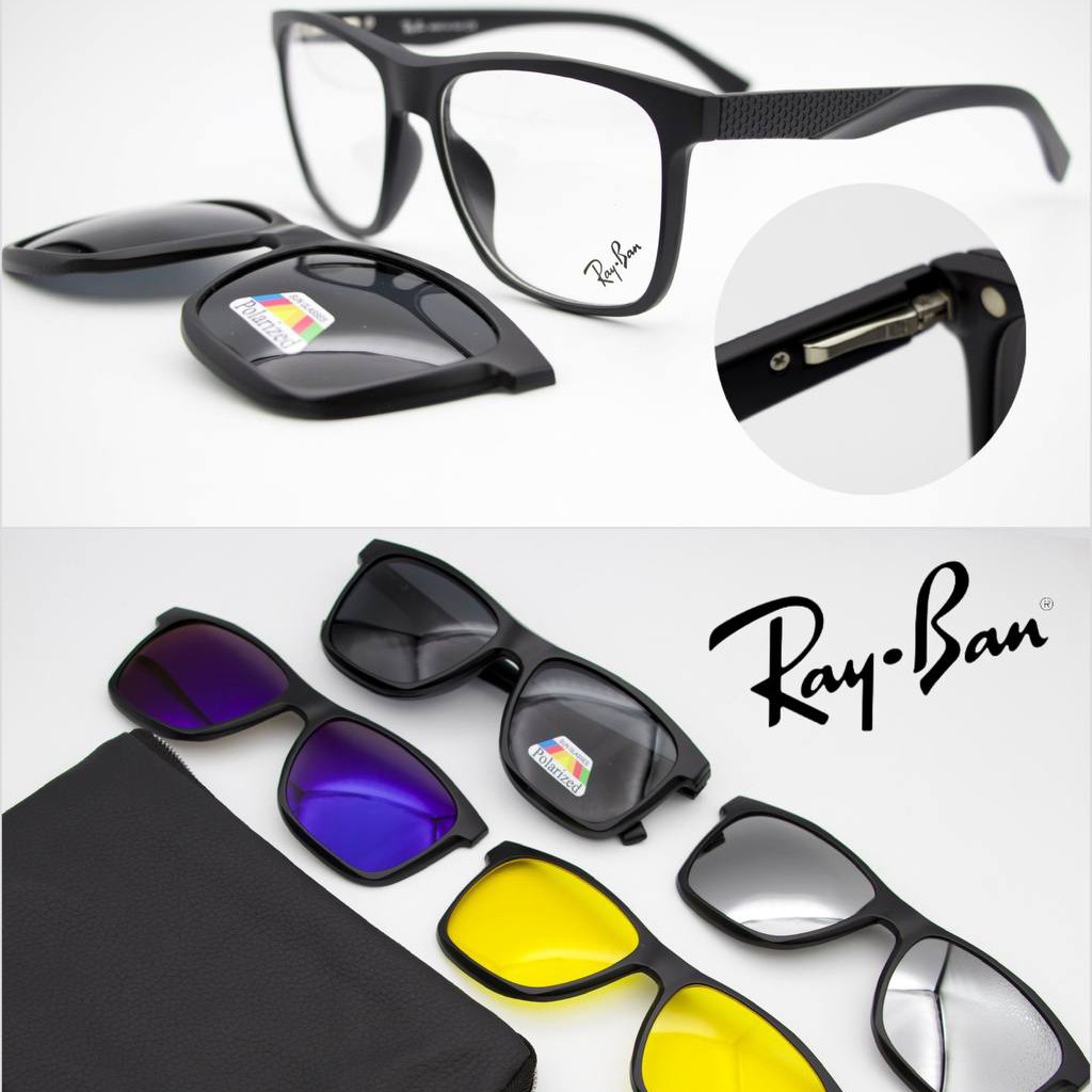 عینک طبی ریبن به همراه 4 کاور آفتابی