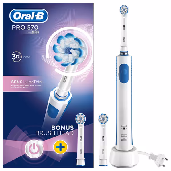 مسواک برقی اورال-بی مدل Oral-B سری pro 570 مدل Sensi UltraThin | دندان و لثه حساس