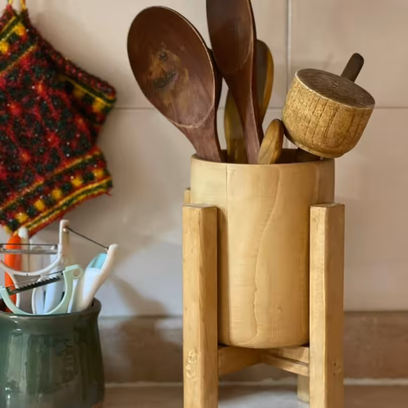 جای قاشق و چنگال پایه دارچوبی
