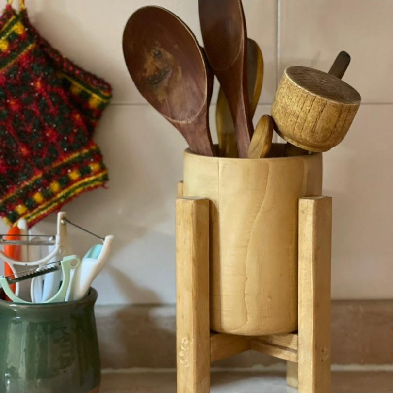 جای قاشق و چنگال پایه دارچوبی