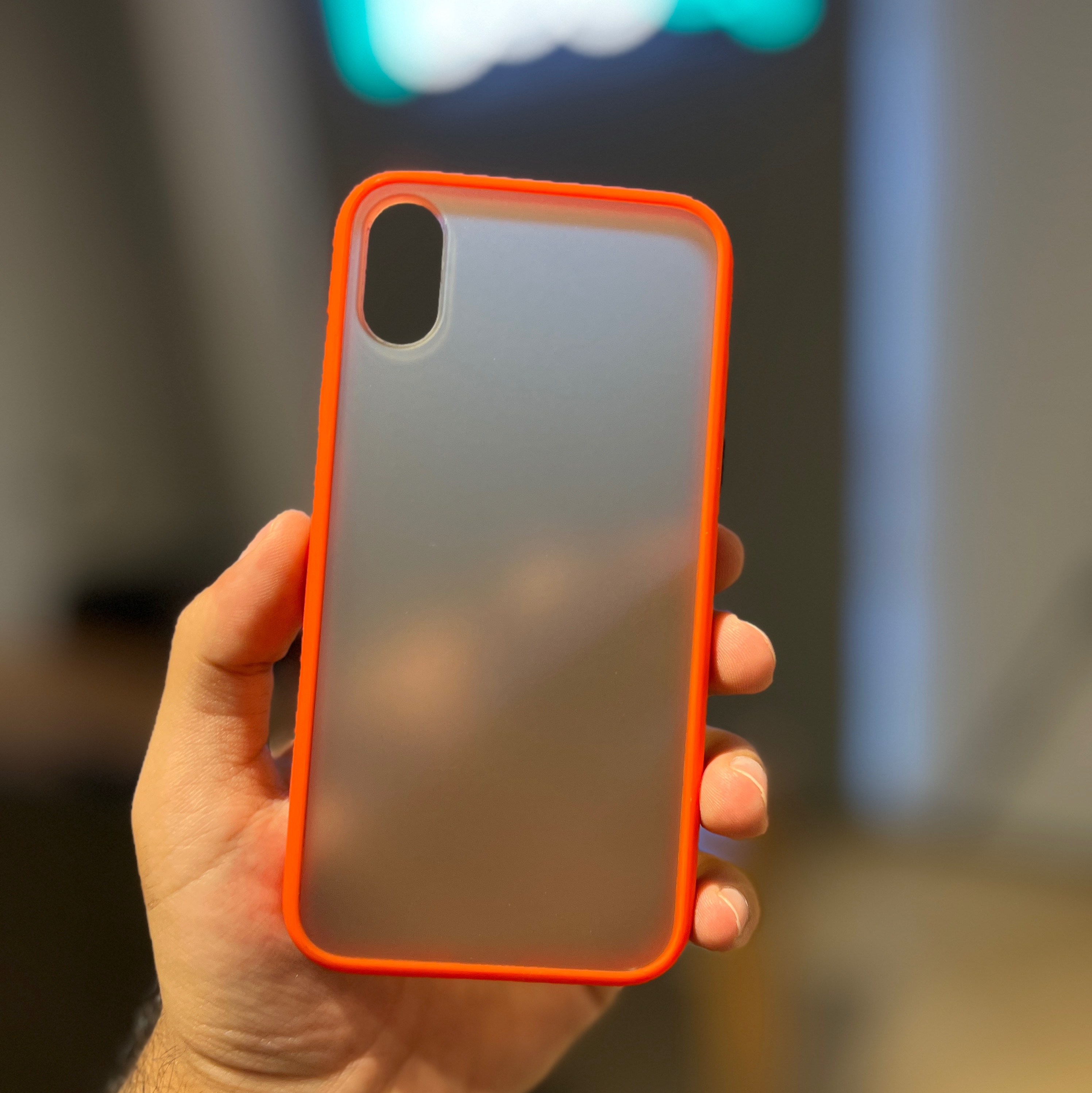 قاب آیفون XS مکس مدل بامپر طرح پشت مات رنگ قرمز