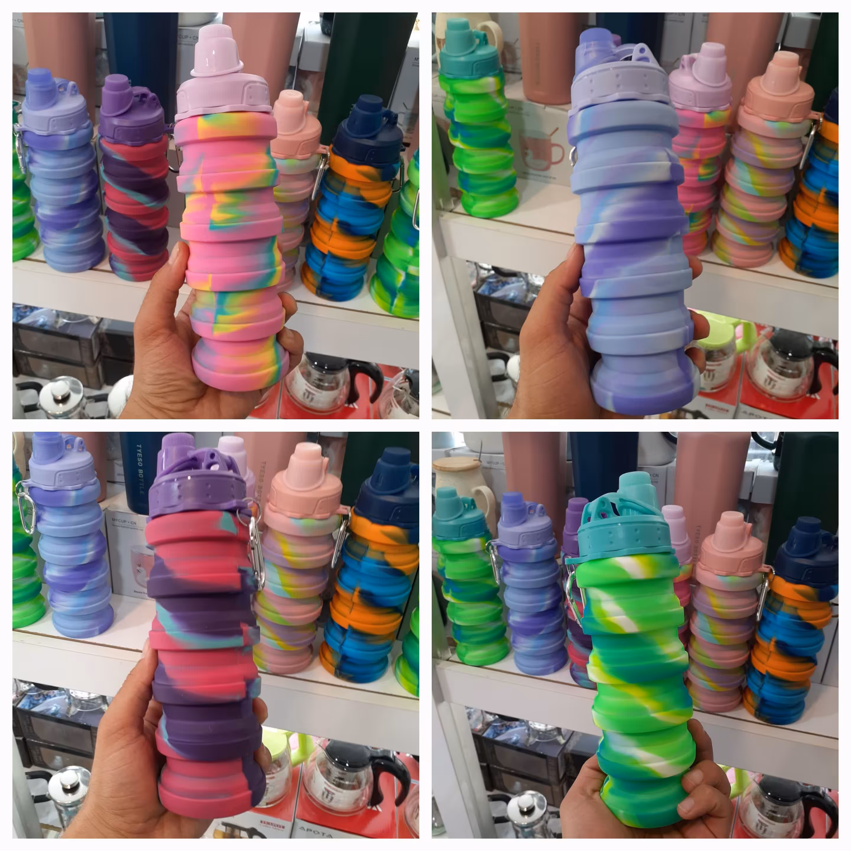 قمقمه سیلیکونی تاشو حجم نیم لیتر