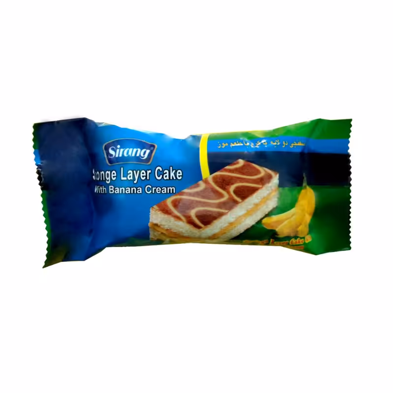 کیک دولایه موزی سیرنگ- 30 گرم بسته 48 عددی