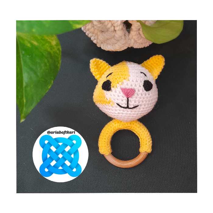 جغجغه گربه عروسک بافتنی