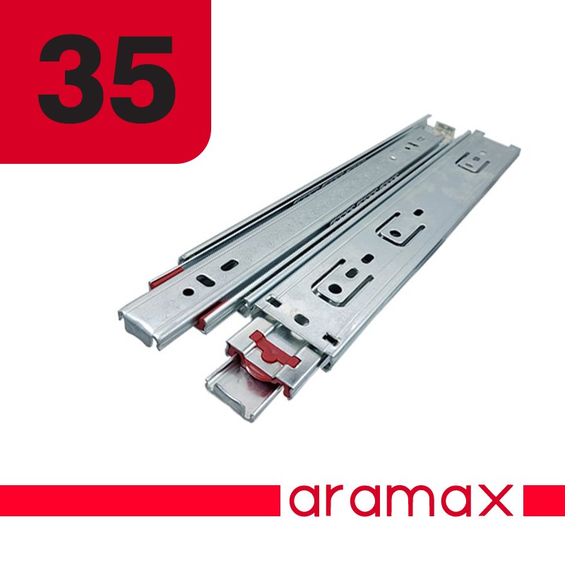 ریل ساچمه ای  سه تیکه 35 سانتی متری بسته 2 عددی (آلمینیومی درجه 1) مدل aramax 