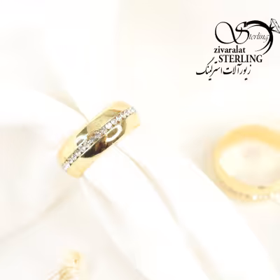 انگشتر طرح طلا دور نگین کد7547