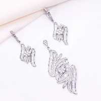 نیم ست نقره زنانه طرح جواهر قالب ایتالیایی کد 1778