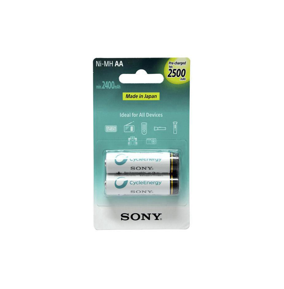 بسته دوتایی باتری قلمی قابل شارژ 2500mAh سونی