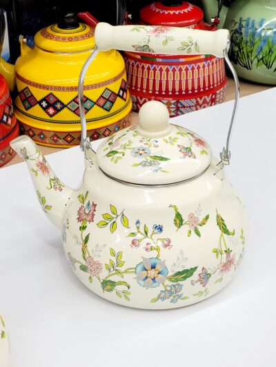 کتری گل بهار با دسته سرامیک