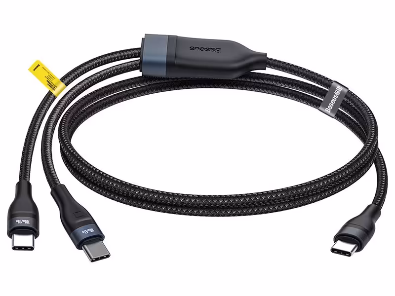 کابل دوکاره دوسر تایپ سی فست شارژ بیسوس Flash Series One-for-two Fast Charging Data Cable 1.5m CA1T2-C01
