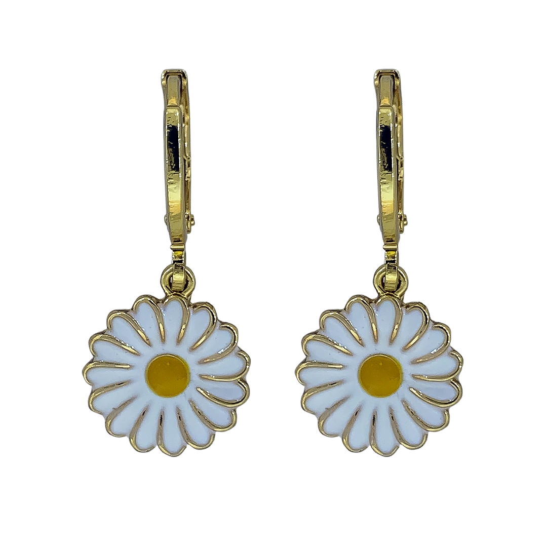 گوشواره حلقه‌ای آویز بابونه