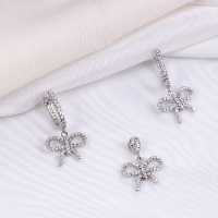 نیم ست نقره مدل پاپیون ظریف طرح تایلندی کد 1685