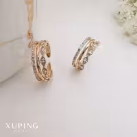 انگشتر ژوپینگ برند اصلی فری سایز نگین کاری مخراج کاری شده بدون ریزش رنگ ثابت عمری