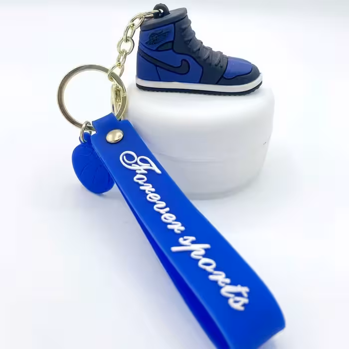 جاکلیدی جاسوئیچی سیلیکونی طرح کتونی نایک رنگ آبی