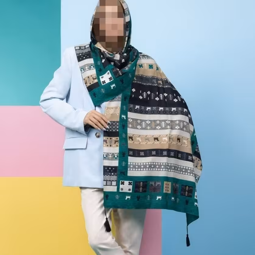 شال کشمیر  منگوله دار ضخیم قواره  70در 2متر  